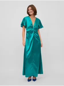 Zelené dámske saténové maxi šaty VILA Sittas - ženy #582175