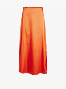 Oranžová dámska saténová maxi sukňa VILA Ella #4411942