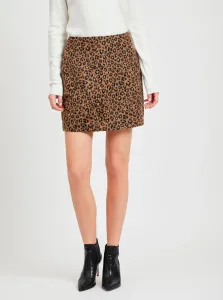Hnedá sukňa s leopardím vzorom VILA Junila #735931