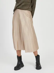 Béžová plisovaná midi sukňa VILA #585029
