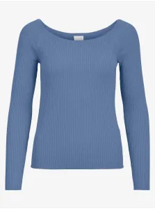 Blue ribbed light sweater VILA Helli - Women
