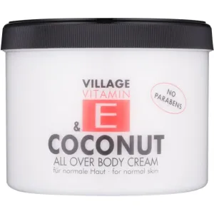 Village Vitamin E Coconut telový krém bez parabénov 500 ml
