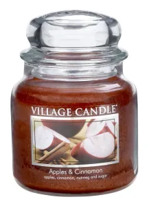 Village Candle Vonná sviečka v skle - Apples & Cinnamon - Jablko a škorica, stredné