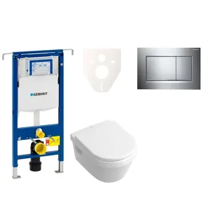 Cenovo zvýhodnený závesný WC set Geberit do ľahkých stien / predstenová montáž + WC Villeroy & Boch Omnia Architectura 111.355.00.5NB6
