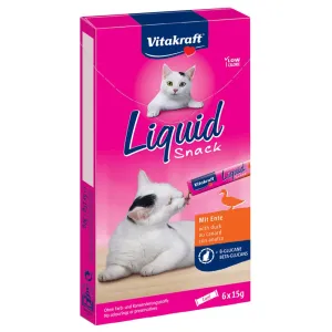 Vitakraft Cat Liquid-snack s kačkou a beta glukánmi - 24 x 15 g