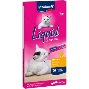 Vitakraft Cat Liquid-snack s kuraťom + taurín - 6 x 15 g