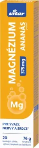 Vitar MAGNÉZIUM 375 mg s príchuťou ananásu 20 šumivých tabliet