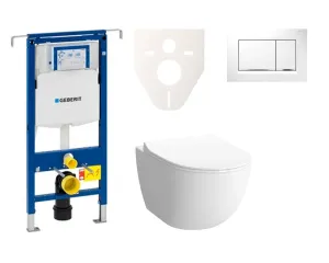 Cenovo zvýhodnený závesný WC set Geberit do ľahkých stien / predstenová montáž + WC VitrA VitrA Shift SIKOGES4N5