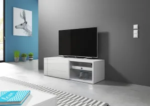 TV stolík Best 100 cm biely mat/biely lesk