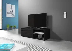 VIVALDI TV stolík BEST 100 cm čierny/čierny lesk