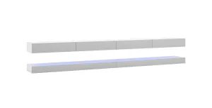 VIVALDI TV stolík FLY 280 cm biely/sivý s LED podsvietením