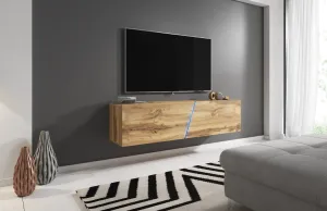 TV stolík Slant s LED osvetlením 160 cm dub votan