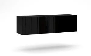 Závesný TV stolík Vivo 140 cm s LED osvetlením čierny