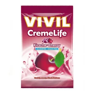 Vivil Bonbons Creme Life Classic drops s višňovo-smotanovou príchuťou, bez cukru, 1 x 110 g