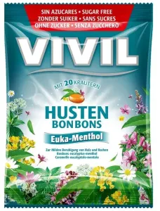 VIVIL BONBONS HUSTEN drops s eukalyptovo-mentolovou príchuťou s 20 bylinami, bez cukru 1x60 g