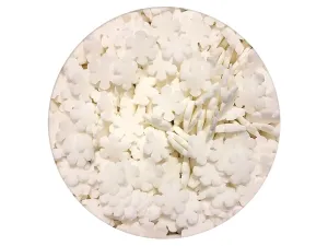 Cukrové dekorácie snehové vločky biele 50 g -