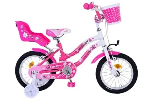 VOLARE - Detský bicykel Lovely - dievčenský - 14 palcov - Ružový Biely #8996223