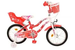 VOLARE - Detský bicykel Lovely - dievčenský - 16 palcov - červený biely #8996224