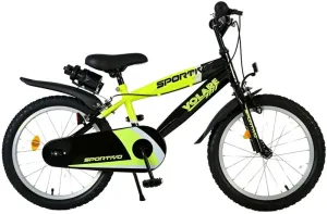 VOLARE - Detský bicykel Sportivo - Chlapčenský - 18 palcový - Neon Yellow Black - Dve ručné brzdy