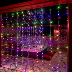 VOLTRONIC® 59570 Vianočné osvetlenie - svetelný záves - 3x3 m farebná 300 LED #8237904