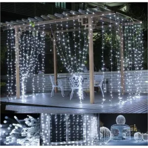 VOLTRONIC® 59571 Vianočné osvetlenie - svetelný záves - 3x3 m studená biela 300 LED #8237915