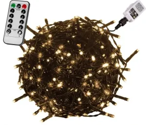 VOLTRONIC® 59741 Vianočné LED osvetlenie 10 m - teple biela 100 LED + ovládač - zelený kábel #8387882