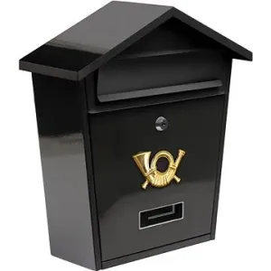 VOREL Poštová schránka so strieškou 380 × 320 × 105 mm čierna