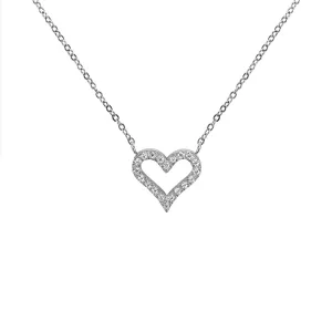 Vuch Romantický oceľový náhrdelník s kryštálmi Silver Stipe