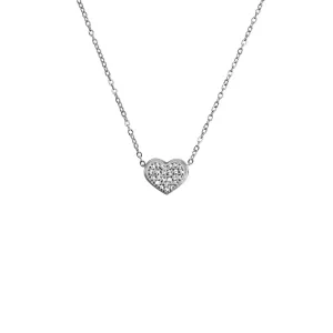 Vuch Nežný oceľový náhrdelník s kryštálmi Silver Rurik