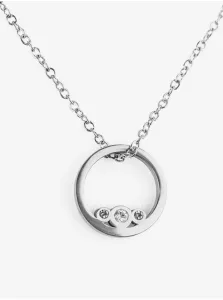 Vuch Slušivý oceľový náhrdelník s kryštálmi Ringy Silver