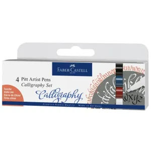 Popisovač Faber-Castell Pitt Artist Pen Caligraphy, 4 farby
