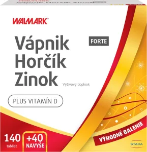 WALMARK Vápnik Horčík Zinok FORTE PROMO 2022 tbl 140+40 navyše (180 ks)