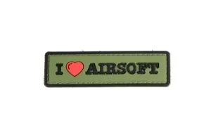WARAGOD Tactical nášivka I Love Airsoft, olive, 8 x 2,5cm