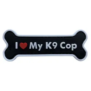 WARAGOD I love my K9 Cop PVC nášivka, čierna