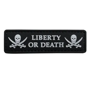 WARAGOD Liberty or Death PVC nášivka, čierno biela
