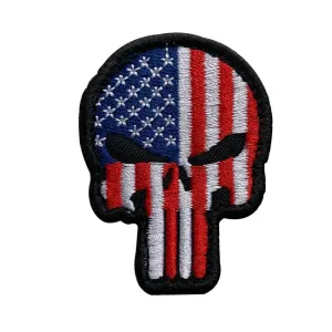 WARAGOD Nášivka Embroidery Patriot Punisher US Flag 6x4.5cm #2552992
