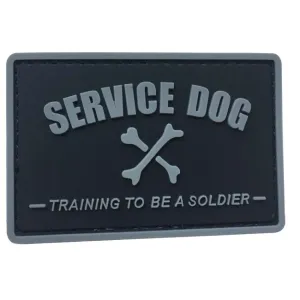 WARAGOD Service dog PVC nášivka, čierno sivá