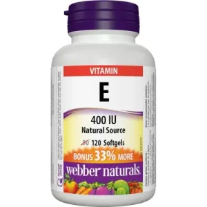 Webber Naturals Vitamín E 400 IU prírodný zdroj BONUS 120 kapsúl