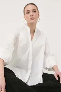 Bavlnená košeľa Weekend Max Mara dámska, béžová farba, voľný strih