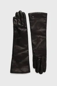 Kožené rukavice Weekend Max Mara dámske, čierna farba