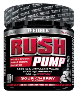 Predtréningový stimulant Rush Pump - Weider, príchuť višňa, 375g