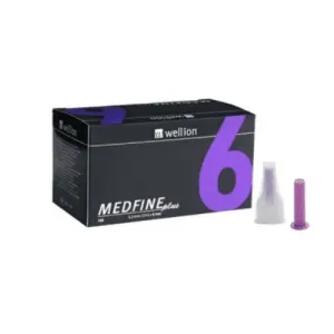 WELLION MEDFINE PLUS PENNEEDLES 6mm,  ihla na aplikáciu inzulínu pomocou pera 100ks