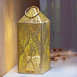 Weltbild Kovová lucerna Gold s LED svíčkou