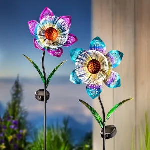Weltbild Solární zahradní zápichy Květ iluze, sada 2 ks