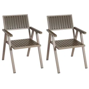 Záhradné stoličky 2 ks Krémová / sivá