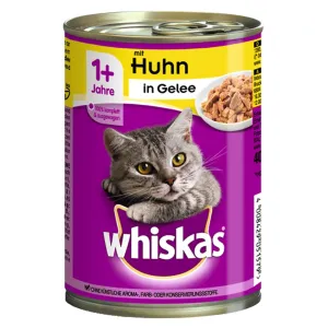 Whiskas 1+ konzervy 24 x 400 g - 1+ s kuracím v želé