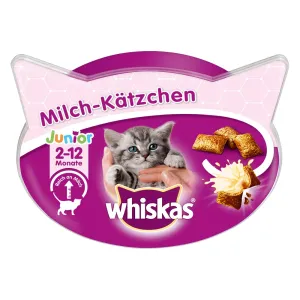 Whiskas snacky, 3 balenia - 2 + 1 zadarmo - mliečna desiata pre mačiatka  55 g x3
