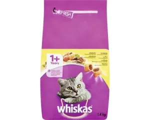 WHISKAS Adult cat granule pre mačky s kuracím mäsom 1,4kg