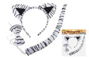 WIKY - Set karneval - čelenka kravička/biely tiger