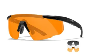 Okuliare Wiley X® Saber Advanced, súprava – Číre + Dymovo sivé + Oranžové Light Rust, Čierna (Farba: Čierna, Šošovky: Číre + Dymovo sivé + Oranžové Li